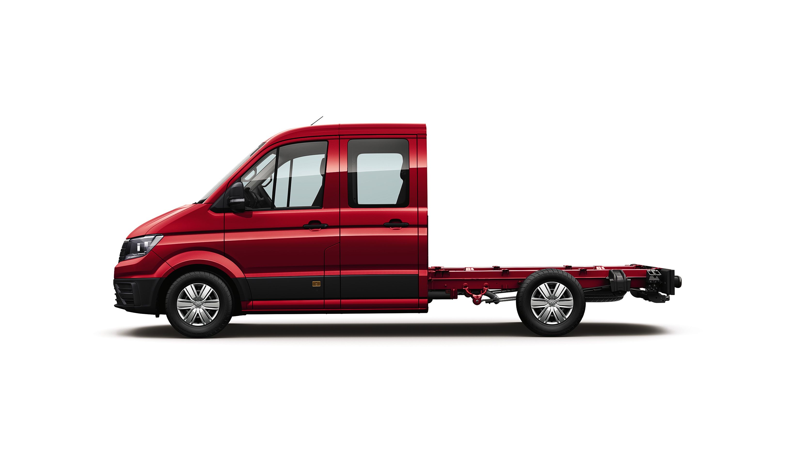 Crafter Kastenwagen von oben zu sehen mit 6 Europaletten