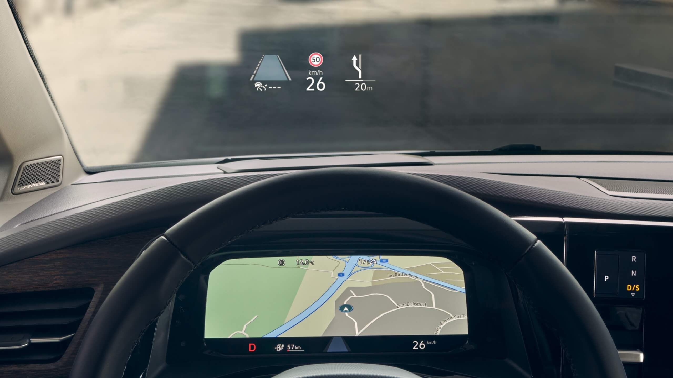 Head-up-Display des neuen VW T7 Multivan 2021.